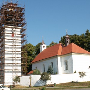 Oprava věže kostela